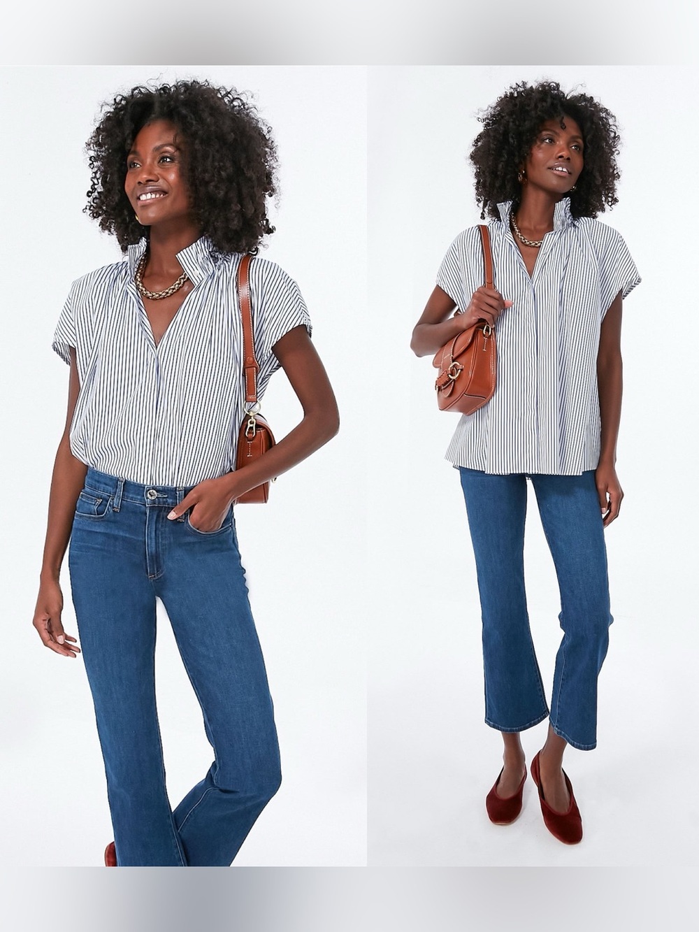 Pomander Place Blue Stripe Rae Blouse